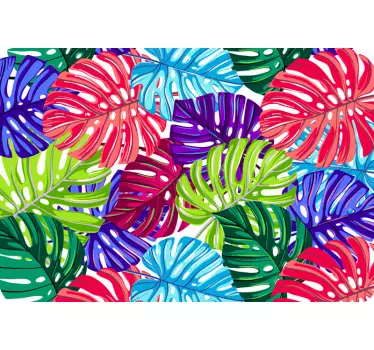 Laptop aufkleber bunte tropische blätter - TenStickers