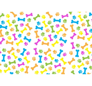 Laptop Aufkleber buntes pfotenabdruckmuster - TenStickers