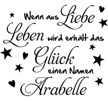 Wandtattoo Sprüche Liebe, Leben, Glück Sticker - TenStickers