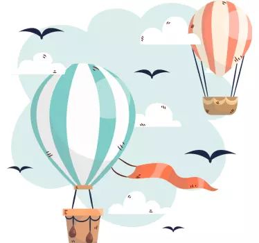 Luftballons und wolken wandaufkleber - TenStickers