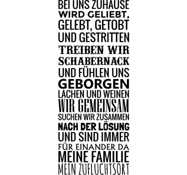 Meine Familie Wandtattoo Wohnzimmer - TenStickers