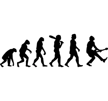 Menschliche evolution rock wandaufkleber - TenStickers