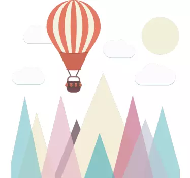 Geometrischer Ballon Landschaft Wandtattoo Kinderzimmer - TenStickers