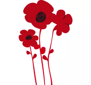 Mohnblume Aufkleber - TenStickers