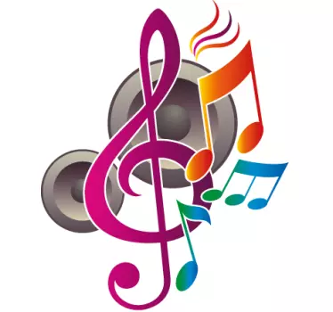 Noten und Lautsprecher Aufkleber - TenStickers
