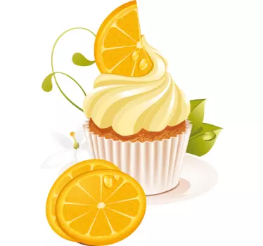 Wandtattoo Küche Orangen Cupcake - TenStickers