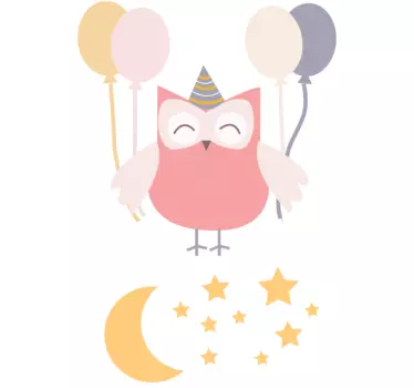 Wandtattoo Eule Luftballons - TenStickers
