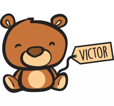 Personalisierbares Teddybär Zeichnung Wandtattoo - TenStickers