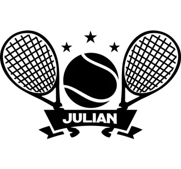 Wandtattoo Jugendzimmer anpassbarer Tennis Schläger und Ball - TenStickers