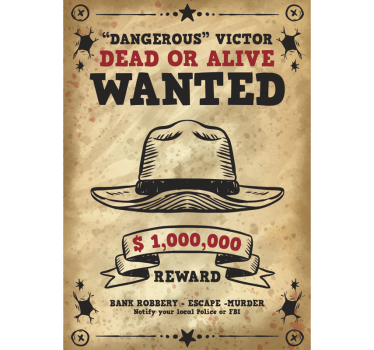 Personalisierbares Wanted Plakat Wandtattoo - TenStickers