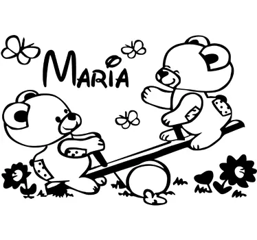 Personalisiertes Bärchen Wandtattoo - TenStickers