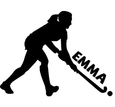Personalisiertes Wandtattoo Jugendzimmer Hockeymädchen - TenStickers