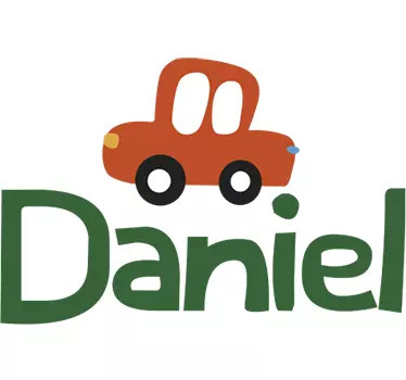 Personalisiertes Wandtattoo rotes Auto - TenStickers