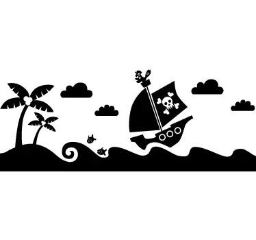 Wandtattoo maritim Kinderzimmer Piratenschiff - TenStickers