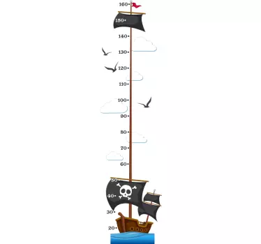 Piratenschiff Messlatte Wandtattoo Maritim - TenStickers