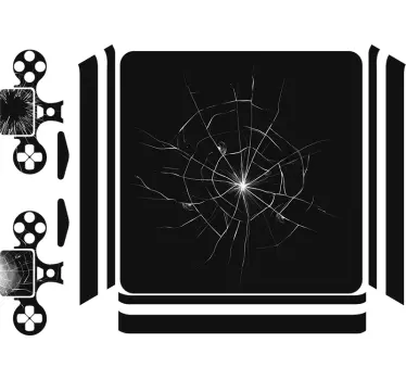 Ps4 aufkleber mit riss-sphären-design - TenStickers