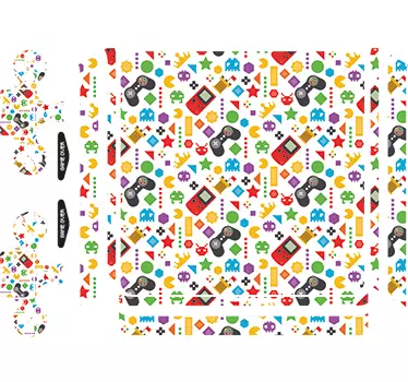Struktur Aufkleber PS4 Skin Retro Icons - TenStickers
