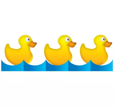 Wandtattoo Badezimmer Bordüre sebstklebend Quietscheentchen - TenStickers