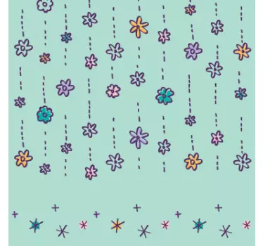 Regnende Blumen Vinylaufkleber - TenStickers