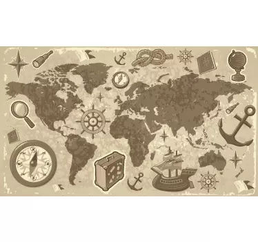 Reise Weltkarte Aufkleber - TenStickers