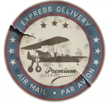 Retro Flugzeug Briefmarke Aufkleber - TenStickers