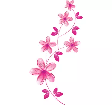 Rosa Blumen Aufkleber - TenStickers