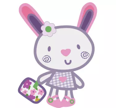 Rosa Kaninchen Aufkleber - TenStickers