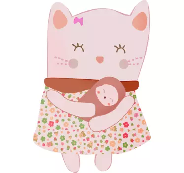 Rosa Katze Aufkleber - TenStickers