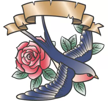 Rose Schwalbe Aufkleber - TenStickers