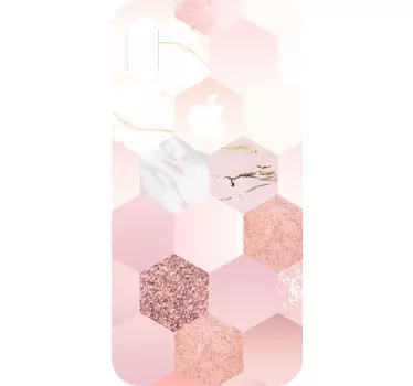 Rose Sechsecke iPhone Klebefolie - TenStickers