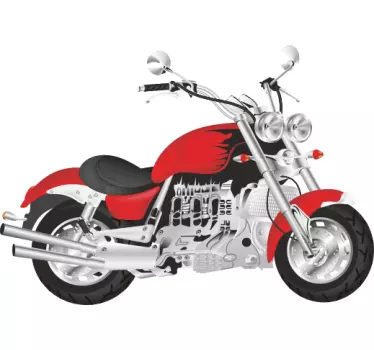 Rotes Motorrad Aufkleber - TenStickers