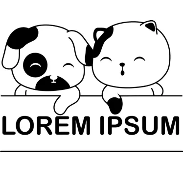 Schaufenster folie süße haustierfreunde gemeinsam - TenStickers