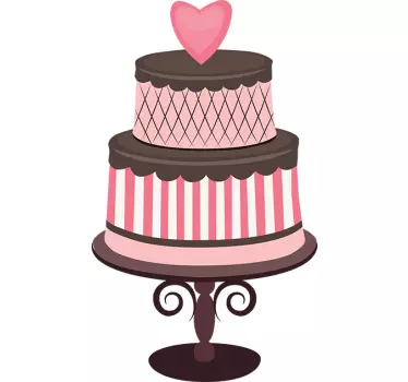 Schokokuchen Aufkleber mit Herz - TenStickers