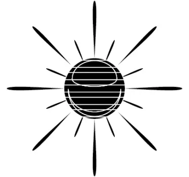 Sonne mit Linien Aufkleber - TenStickers