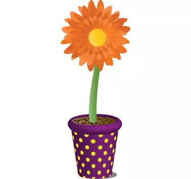 Aufkleber Sonnenblume im Topf - TenStickers