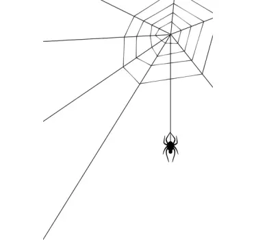 Spinne mit Spinnennetz Türaufkleber - TenStickers