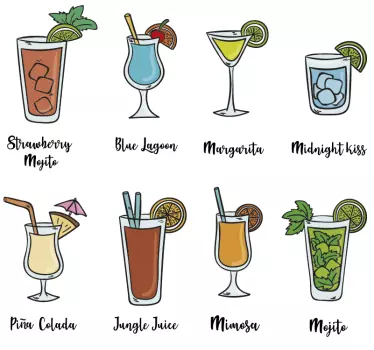 Wandtattoo für Zuhause Cocktail Bar - TenStickers