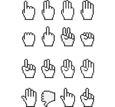 Sticker Sammlung Handzeichen Emoticons - TenStickers