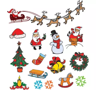 Sticker Set Weihnachtsmotive - TenStickers