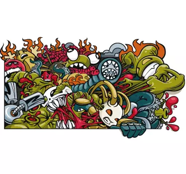 Wandtattoo Kinderzimmer Monster Graffiti - TenStickers
