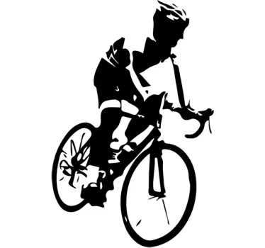Straßenradfahrer Silhouette Wandtattoo - TenStickers