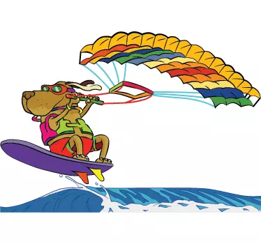 Surfer Hund Aufkleber - TenStickers