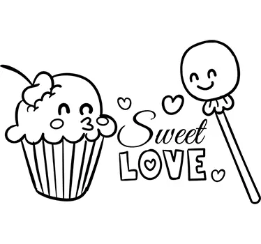 Wandtattoo Küche Sweet Love - TenStickers