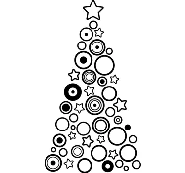Wandtattoo Baum Tannenbaum aus Kreisen - TenStickers