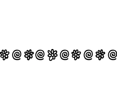 Tapetenbordüre Spiralen und Blumen - TenStickers