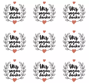 Sticker Hochzeit Danksagung - TenStickers