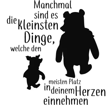 Wandtattoo für Zuhause Winnie Puuh Spruch - TenStickers