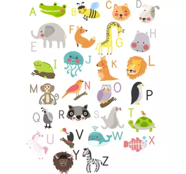 Tier Alphabet Wandtattoo - TenStickers