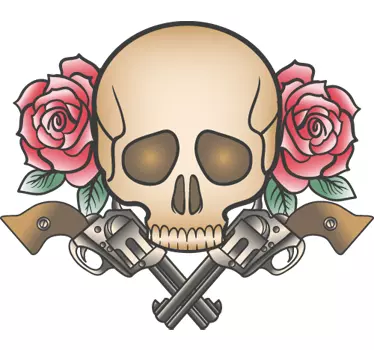 Totenkopf Pistole Aufkleber - TenStickers