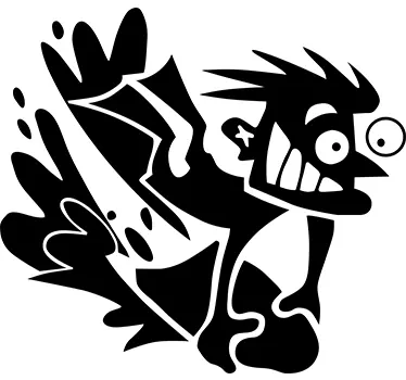 Verrückter Surfer Wandtattoo - TenStickers